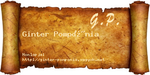 Ginter Pompónia névjegykártya